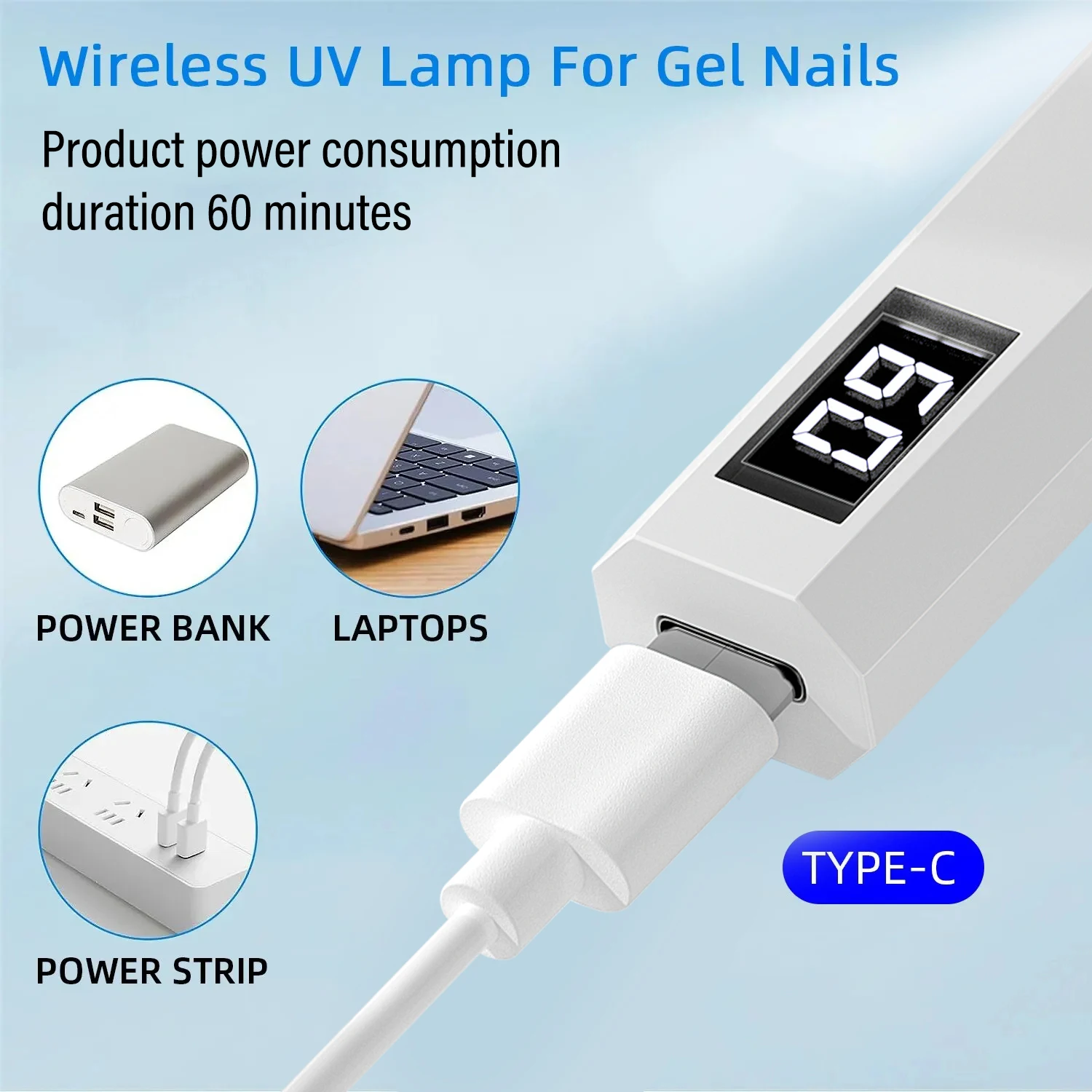 LULAA Mini Handheld UV Nail Light Portable LED Nail Lamp USB Nail Dryer  for Gel Polish Nail Glue for Fast Curing Home Nail DIY