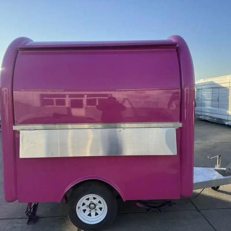 CE Approved Round Shape Food Trailer Mobile Coffee Shop Cart Customized Color For Street Vending