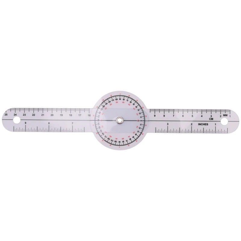 3-Piece Goniometer 6/8/12 Inch Occupational Therapy Protractor Tool Measuring Angle Ruler 360 Degree Universal