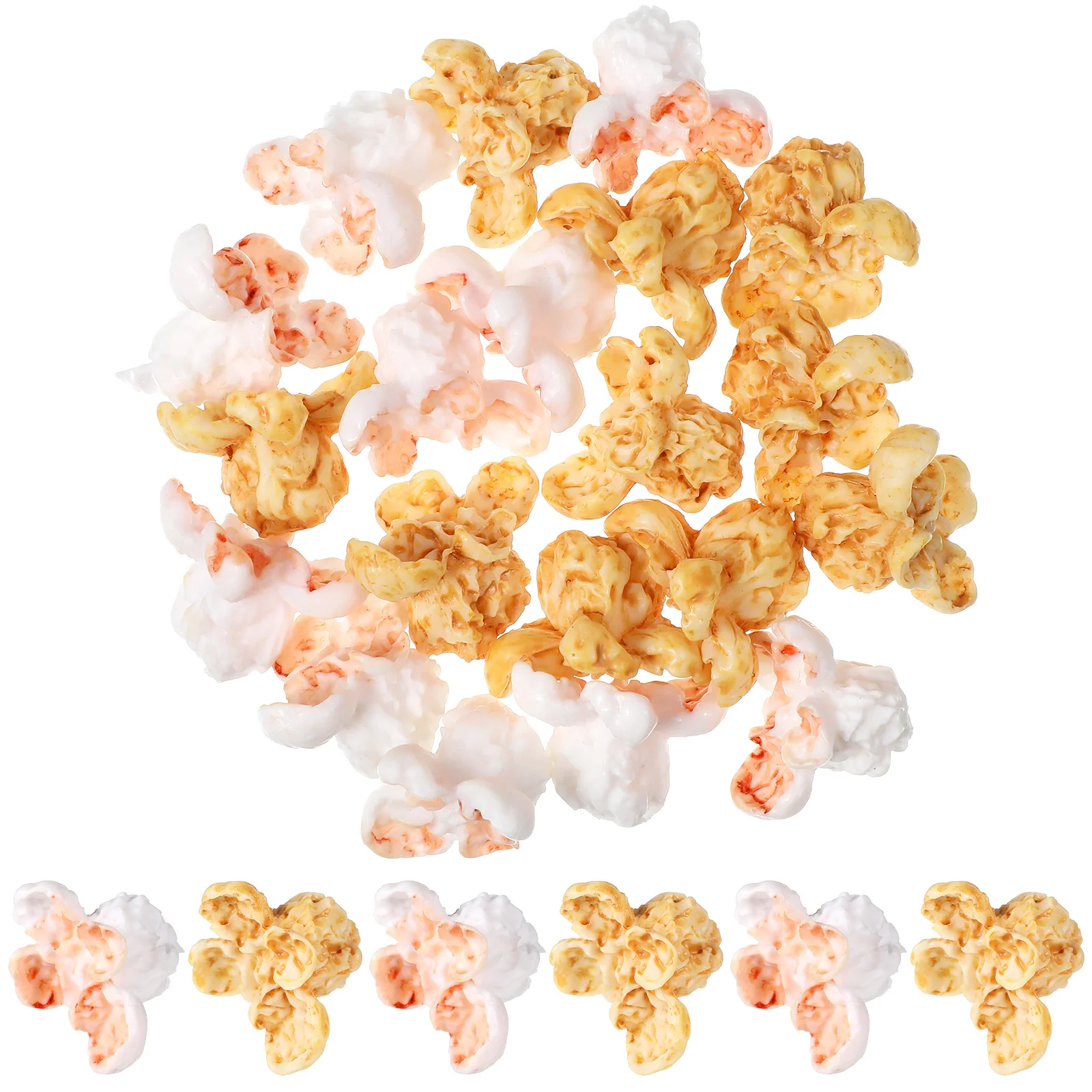 

20pcs Resin Adornments Simulation Popcorn Ear Studs Diy Earring Accessories Photography Props Party Favors Realistic Popcorn