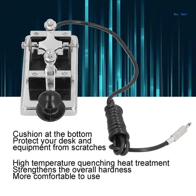 Heavy-Duty Key Morse Key DIY Telegraphing Key for Shortwave Radio Teaching Hand Key 4KStainless Steel CW TelegraphKey