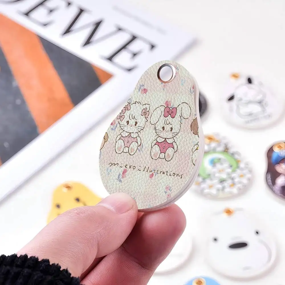 Cute Cat Mikko I-illustrations Leather Access Card Holder, Water Drop Keychain, Bus Card Elevator Induction Protective Cover