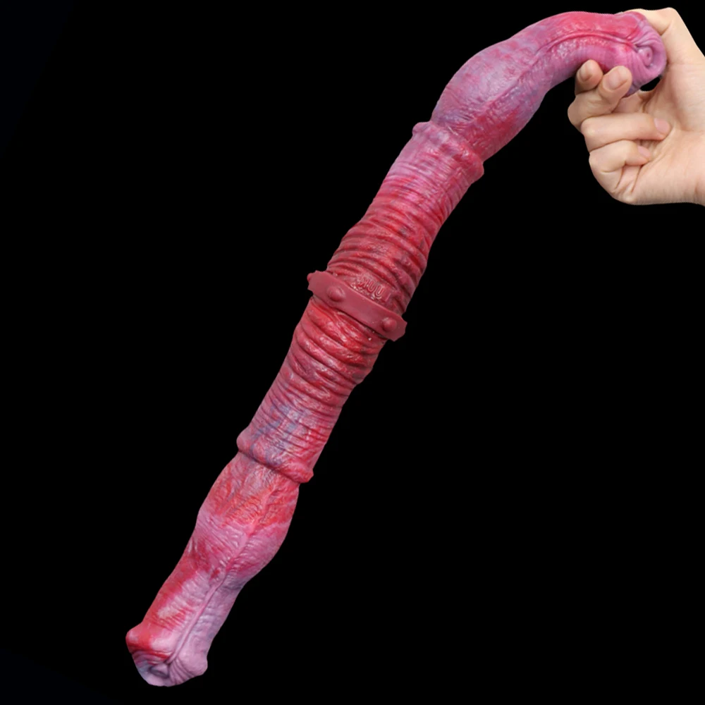 LUUK Superlanger Analplug 47,8 cm (18,8 Zoll) Pferde-Dildo Doppelkopf Tierpenis Zwei große Knoten Klitoris Stimulation Sexspielzeug für Frauen Lesben_voghion.com