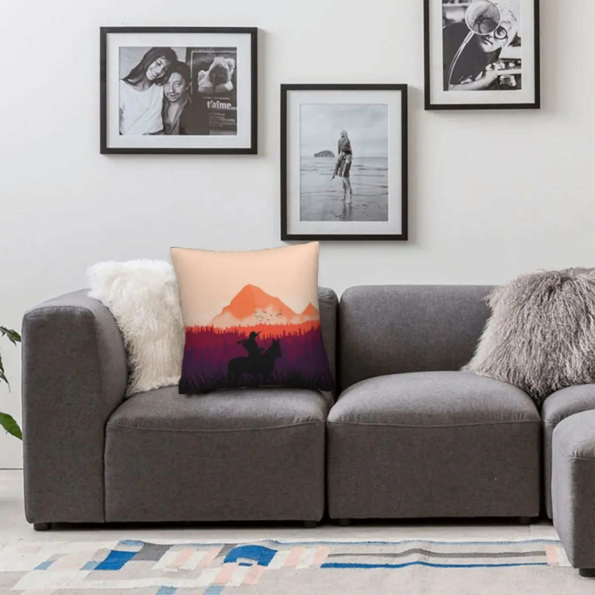 غطاء وسادة مربع مخملي من البوليستر ، استرداد ميت أحمر ، نمط غروب الشمس ، ديكور بسحاب ، غطاء وسادة رمي ، غطاء وسادة منزلي #6