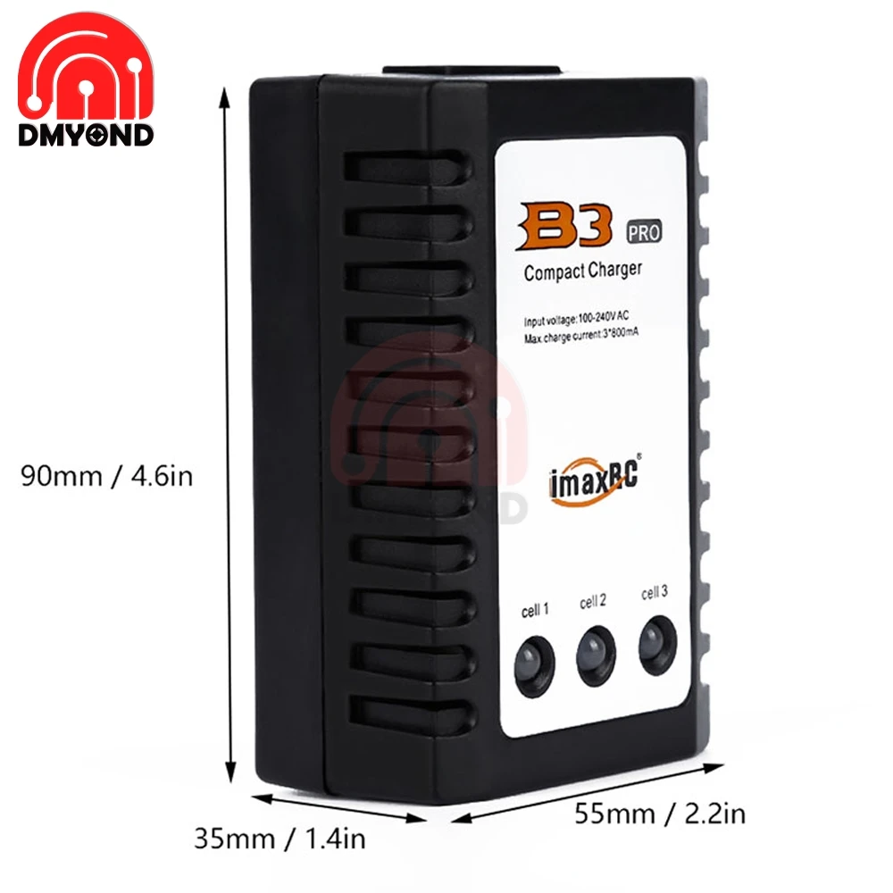 Imagem -03 - Carregador de Bateria Emax Carregador de Bateria Balanceado Lipo para Helicóptero rc Ac100v240v ue e Eua Plug Imaxrc Imax b3 Pro Compact 2s 3s