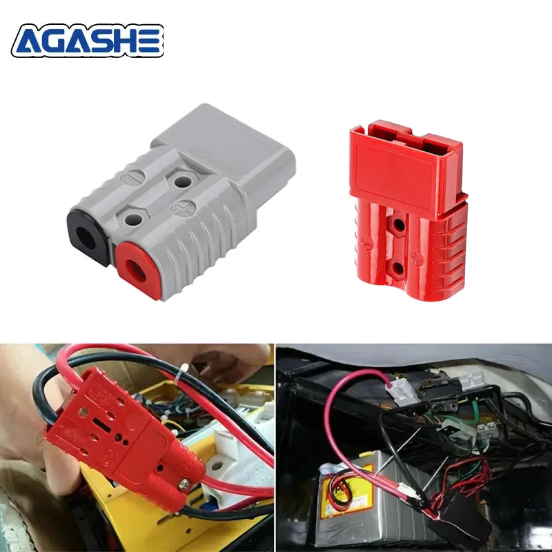 AGASHE 4-pcs  Quick Connect/Disconnect Wiring Harness Plug Connector Kit, 50A Battery Cable Connector for Winches, Trailer