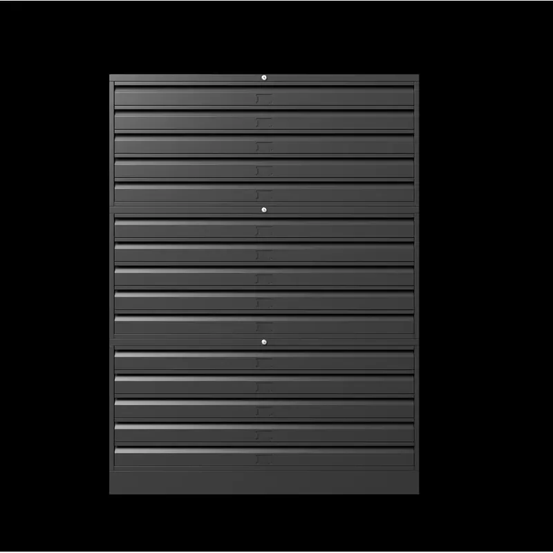 Black Metal Steel A0 Map Cabinet 5 Drawer Lockable Storage Modern Office School Workshop Furniture