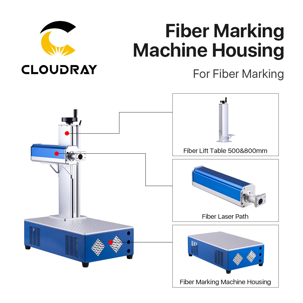 Cloudray-máquina de marcado de fibra para armario, carcasa de marcado de fibra azul y gris, pieza de bricolaje para Raycus JPT MAX