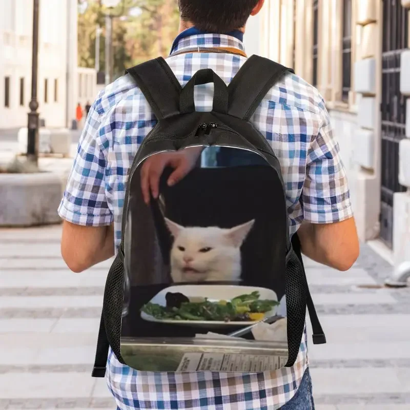 Zaino Meme per gatti insalata con stampa 3D personalizzata per ragazzi e ragazze Borse da viaggio per scuola universitaria Uomo Donna Bookbag adatto per laptop da 15 pollici