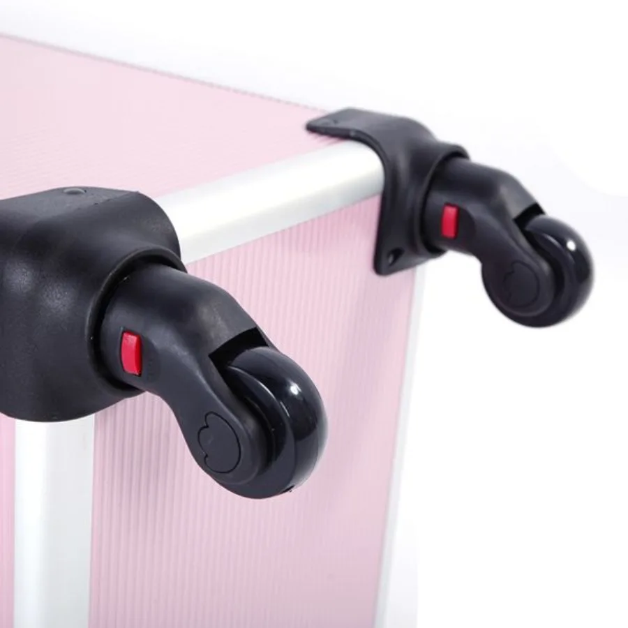 Алюминиевый косметичка 4 в 1, коробка для татуировки, розовая