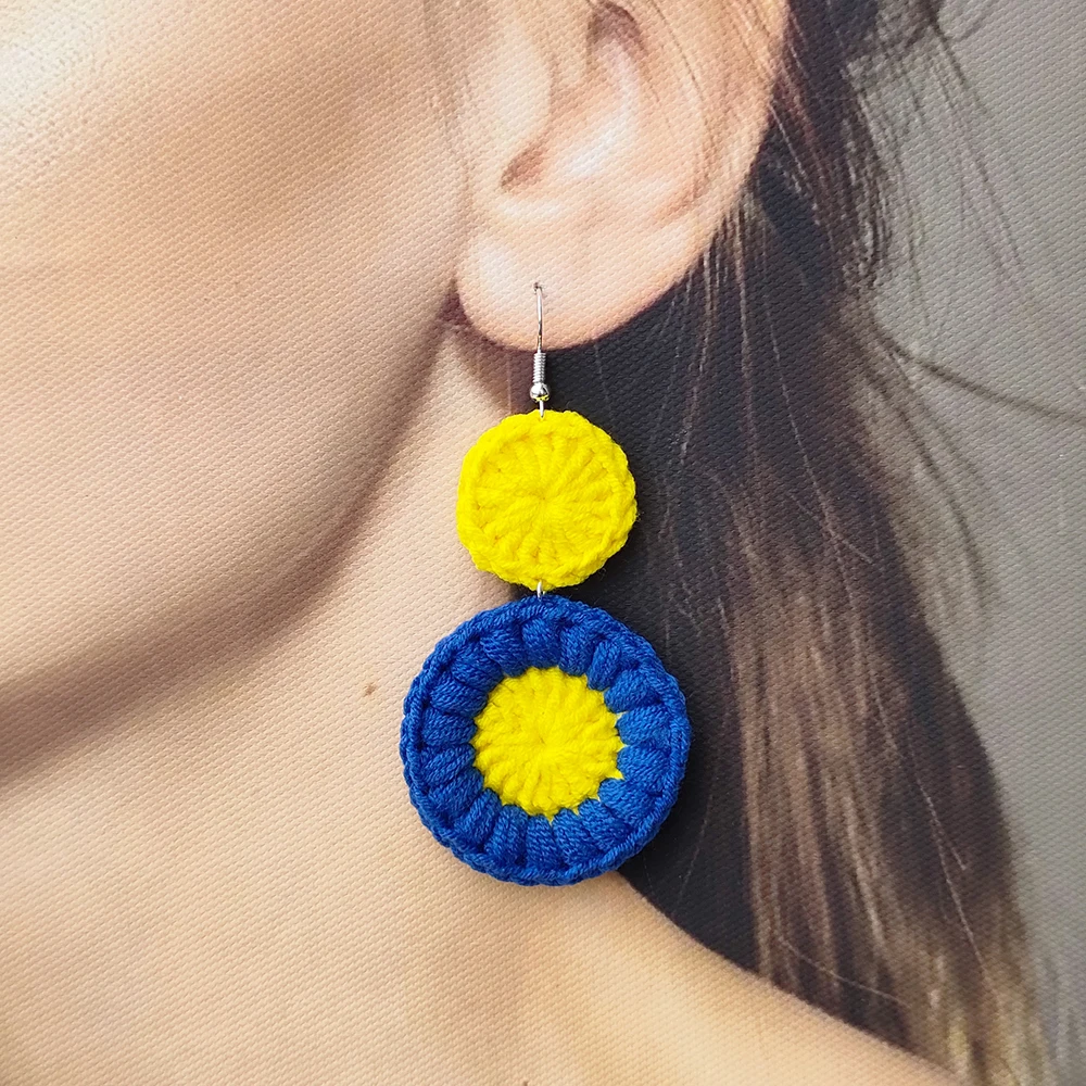 Original New Fashion Boho Beach Shell Crochet Earrings Large Circle Shell Tassel Dangle Drop Earring For Women