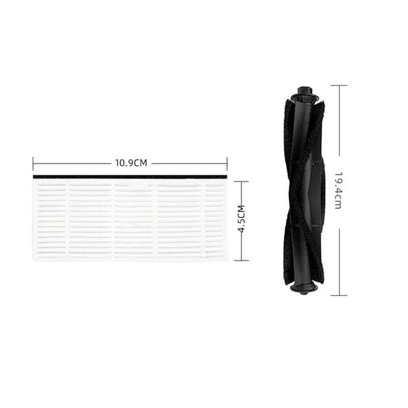 Main Brush Filter Side Brush Kit Parts Accessories For Lydsto R1 / R1A / R1 Pro / S1 Robot Vacuum Cleaner Parts