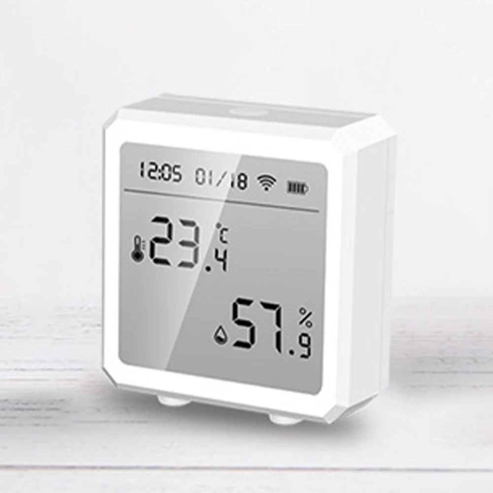 WiFi Temperature Humidity Sensor Smart Home Automation Monitoring Baby Room ABS Battery Operated LCD Display Fit For Alexa