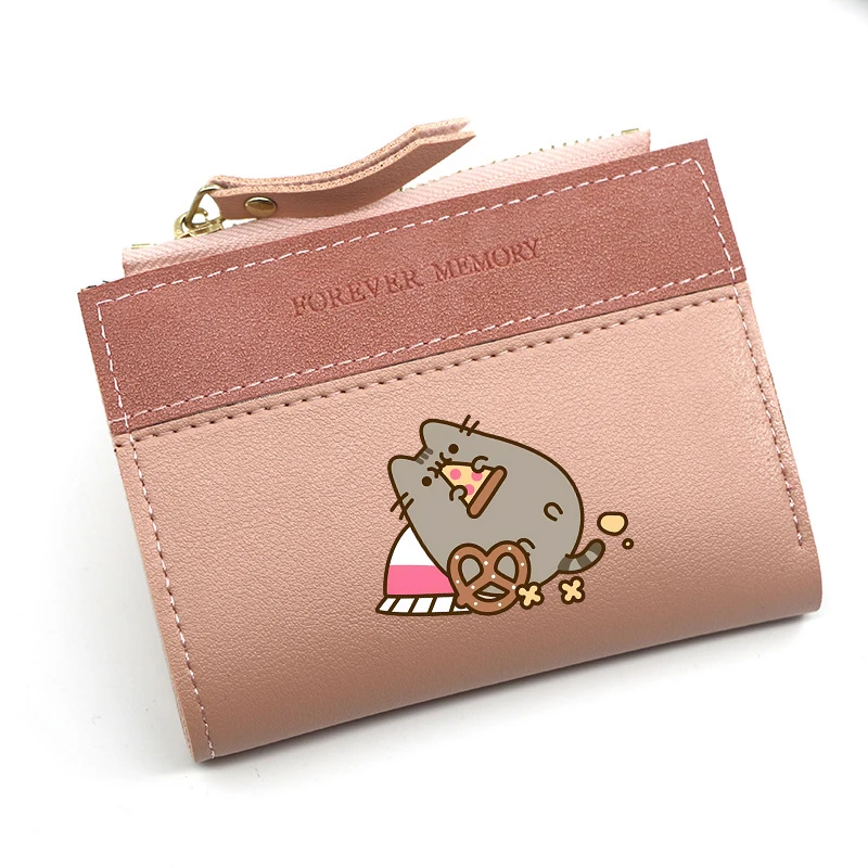 Pusheen PU Wallets Anime Fat Cats Printed Coin Purses Fashion Women Horizontal Wallet Kids ID Card Holders Birthday Xmas Gift