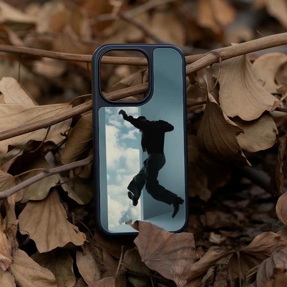 

Free Kid C-Cudi Phone Case For iPhone 17 16 15 14 13 12 Pro Max Plus Black Frame Acrylic Carbon Fiber Hard Shell