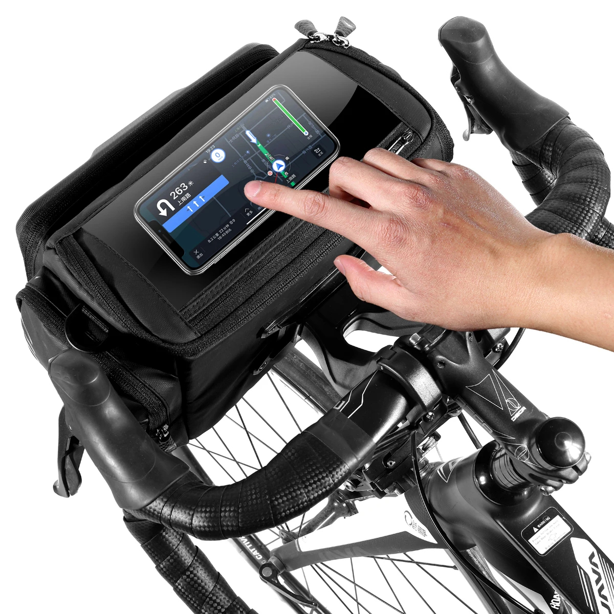 WILD MAN 4L Rainproof Bike Handlebar Storage Bag with Touch Screen Use for MTB Mountain Road Bike Folding Bike Scooters