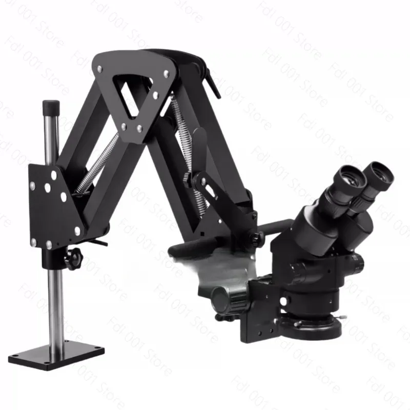7X-45X Trinocular Stereo Microscope With Articulating Spring Stand For Jewelry Inlay Phone Watch Precision Repair