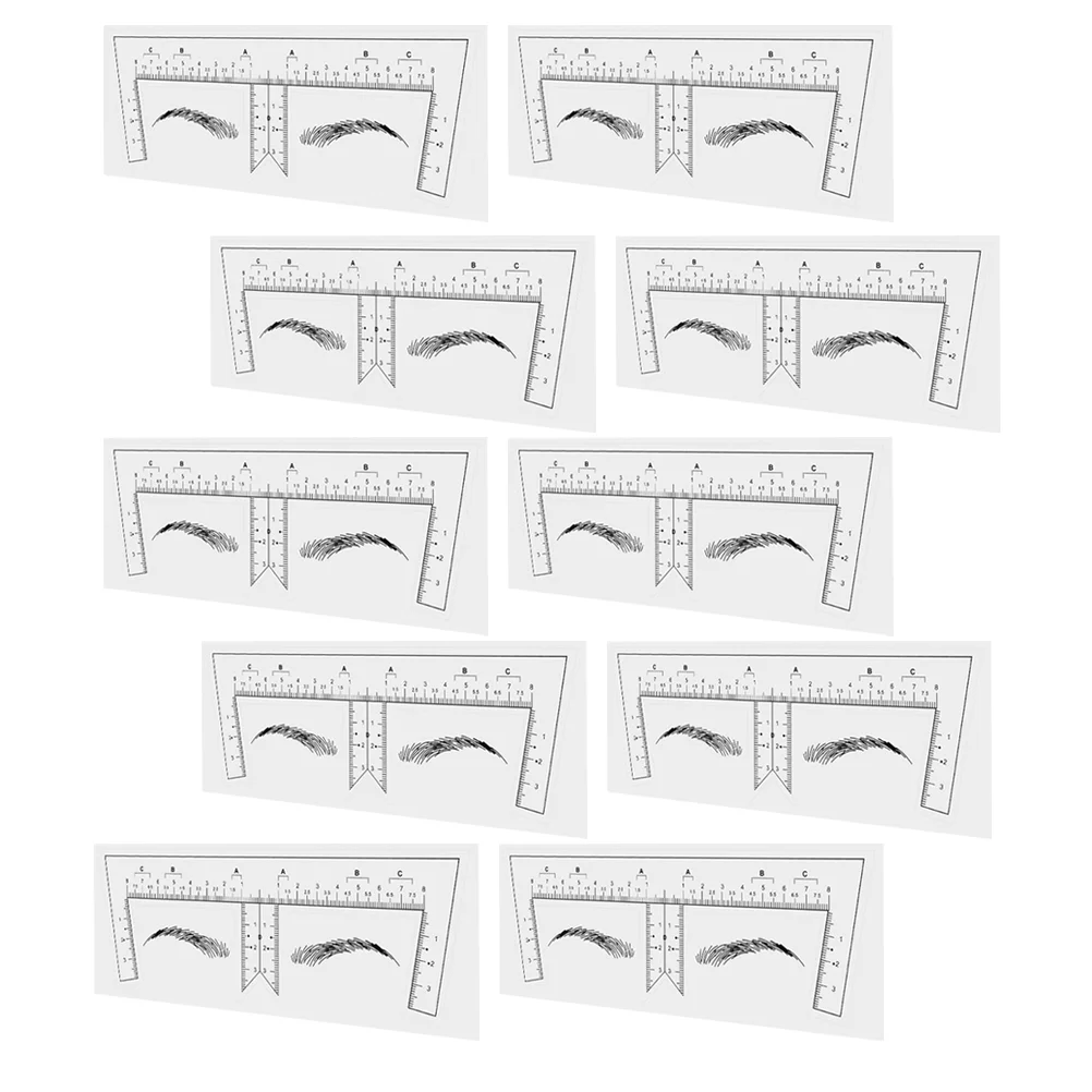 10pcs Brow Ruler Eyebrow Shaping Stencils Eyebrow Template Makeup Supplies measuring tool eyebrow stencil