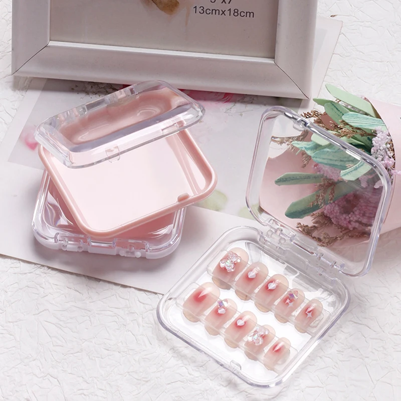 Nail Art Organizer Transparent Plastic Packaging Box Nail Enhancement Storage Jewelry Necklace Display Gift Box