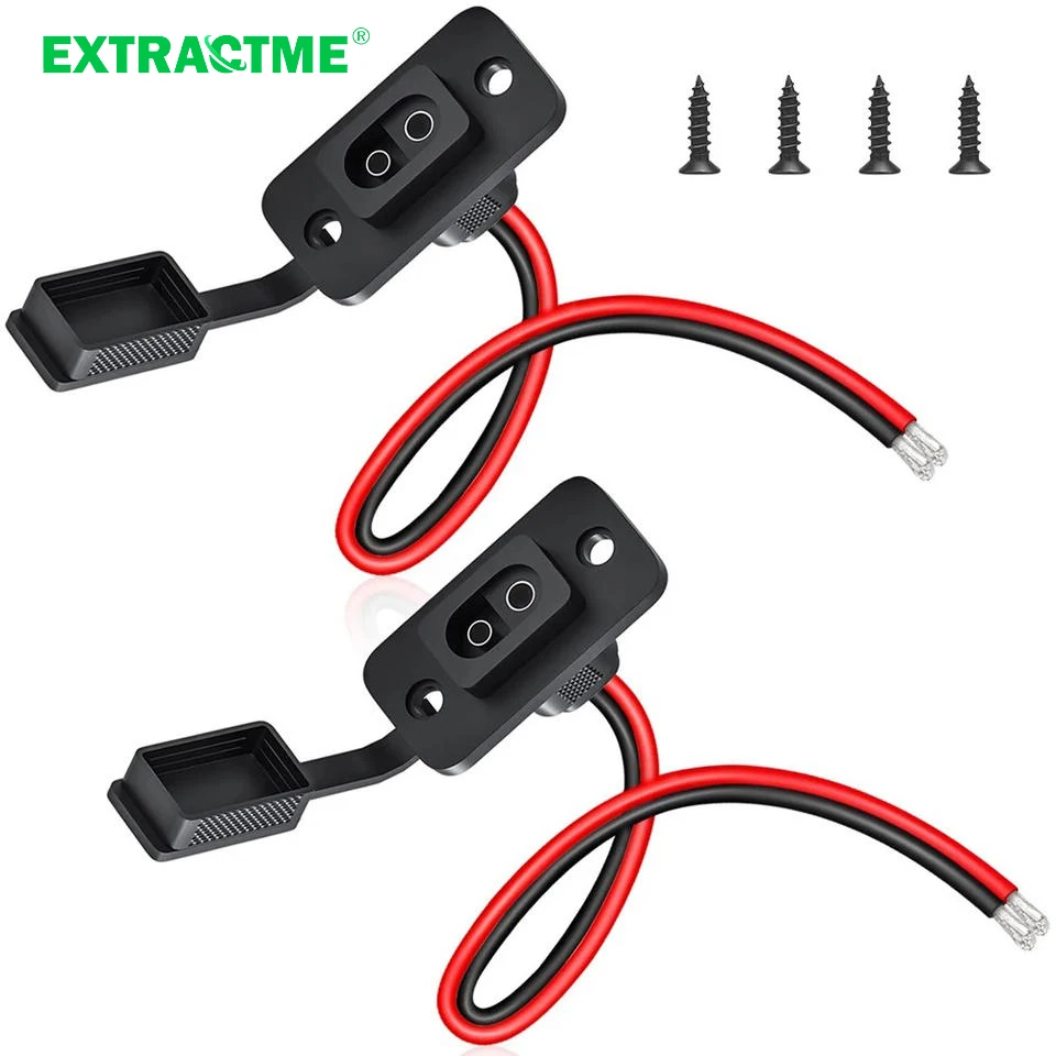 Extractme 30CM 12AWG SAE Cable Connector Car Battery Expansion Bidding Embedded Plug Socket for Solar Generator Battery Charger