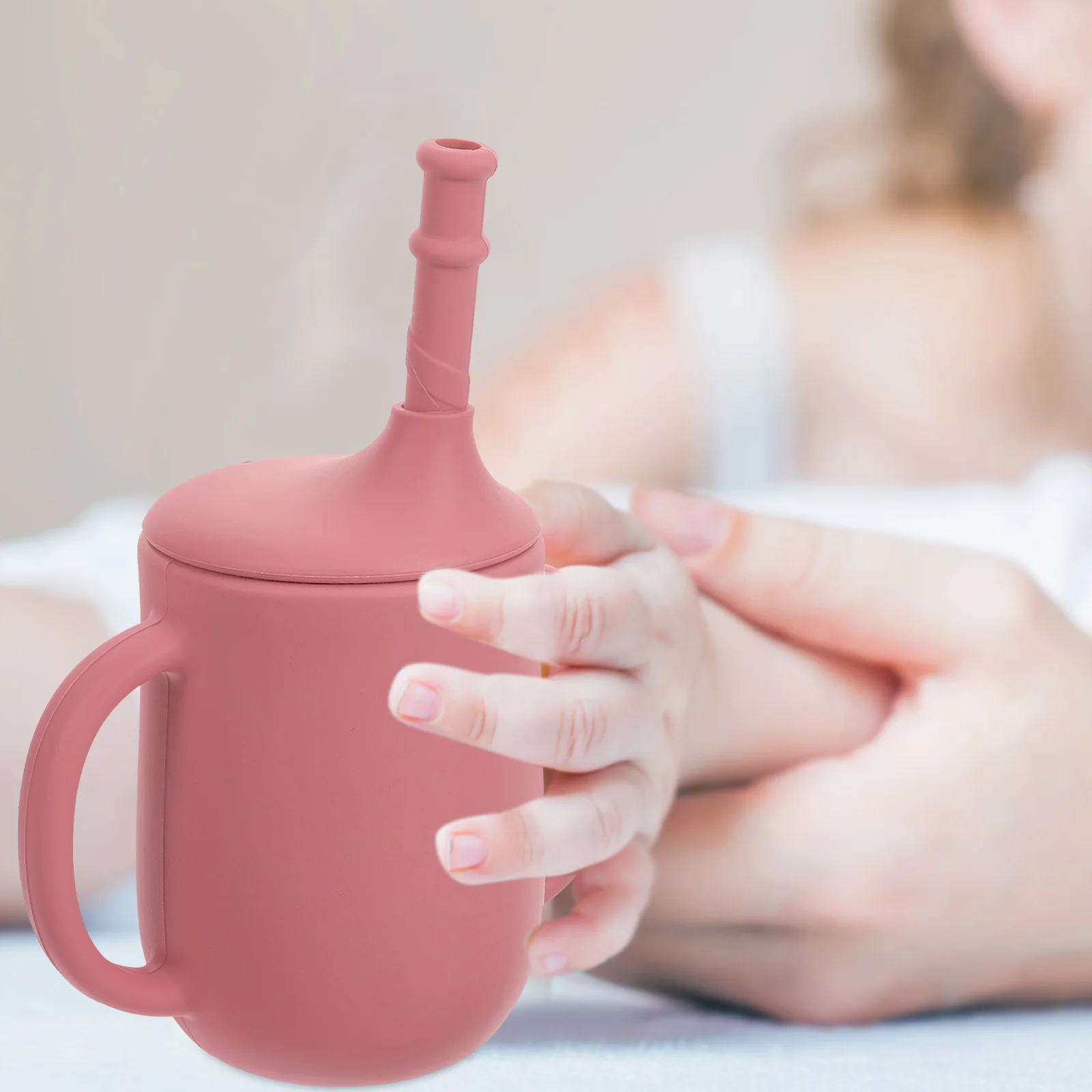 

Silicone Water Cup Straw Baby Cups Unbreakable Training Toddler Open Trainer Rose Color Safe Cold Hot Drinks Portable
