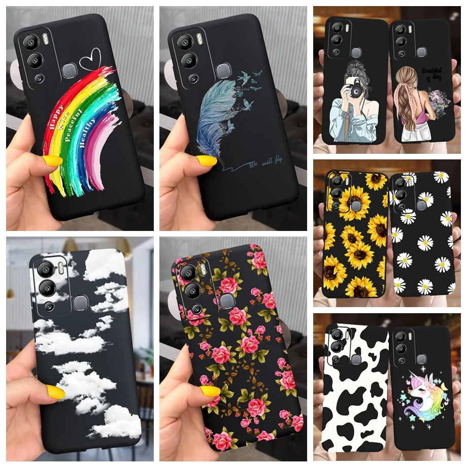 For Infinix Hot 12 Play Case X6817 X6816 Beautiful Girl Flowers Fashion Soft Silicone Phone Case For Infinix Hot 12i Hot12 Cover