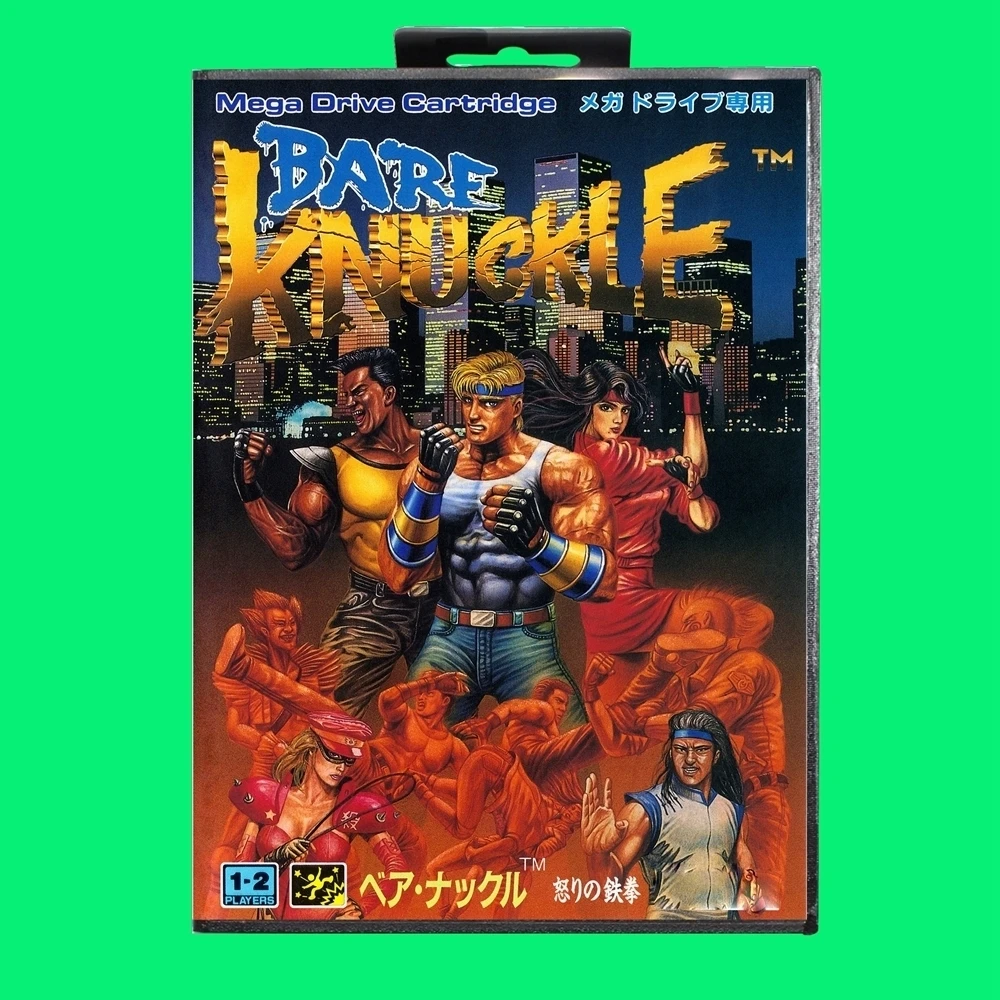 Bare Knuckle Game Cartridge 16bit MD Game Card With JP Cover Retail Box For Sega Mega Drive