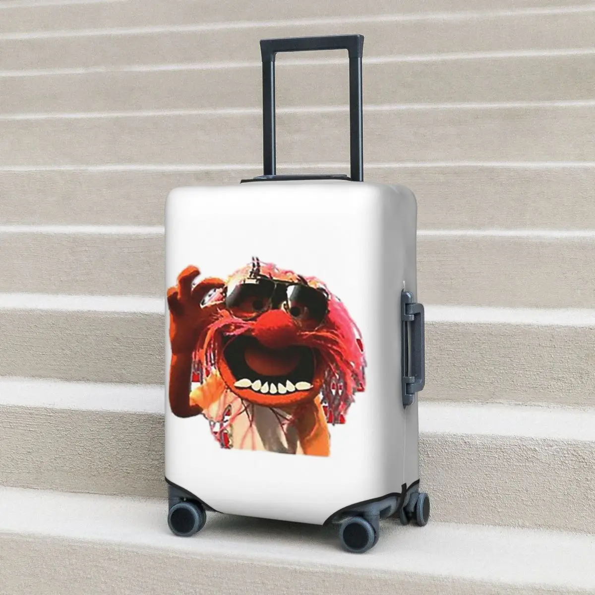 

Animal Drummer Suitcase Cover Protection Elastic Travel Luggage Protector Covers for 18-32 Inch
