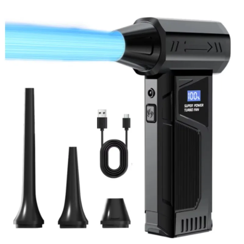 

Wireless Jet Fan Brushless Motor Turbo Air Blower for Car Cleaning with LED Light Digital Display Portable Outdoor Use