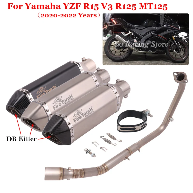 

Motorcycle Escape System Exhaust Front Link Pipe With Muffler DB Killer For Yamaha YZF R15 V3 R125 MT125 Mt 125 2020 2021 2022