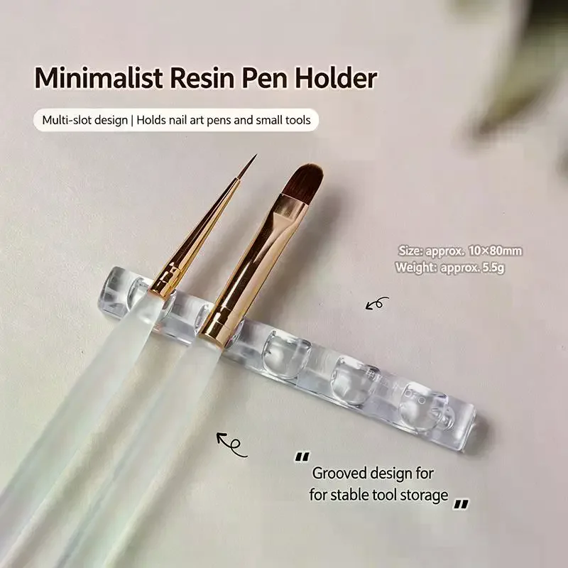 5Pcs 5-Slot Plastic Nail Brush Holder Multi-Function Stand For Pen Display Makeup Brush Storage for Home Manicure Use