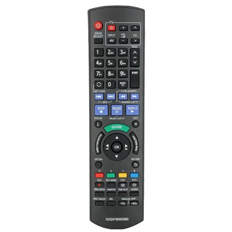 For N2QAYB000980 Panasonic-DVD-Recorder-Remote-Control-Replacement, For Panasonic DVD Recorder DMR-XW440 DMR-XW440GL