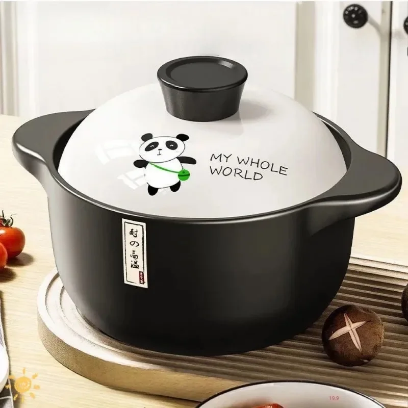 

2.5L Stew Pot Casserole Ceramic Saucepan High Temperature Resistant Cooking Pan Gas Electric Stove Cooker for Kitchen Crock Pots