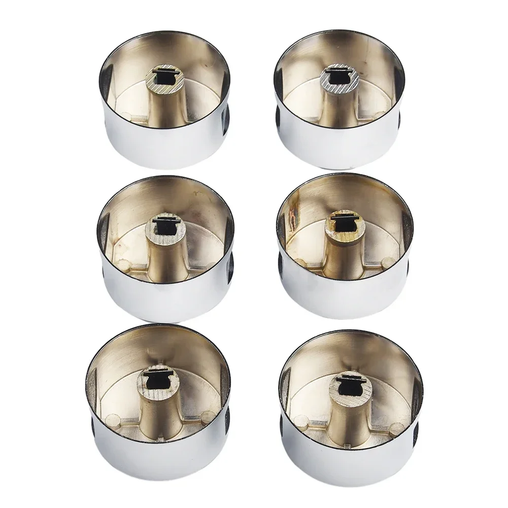 Cooktop Handle Rotary Switch Simple Zinc Alloy 38*19mm 6 Pieces Diameter 6mm Easy Installation Embedded Hole High Quality