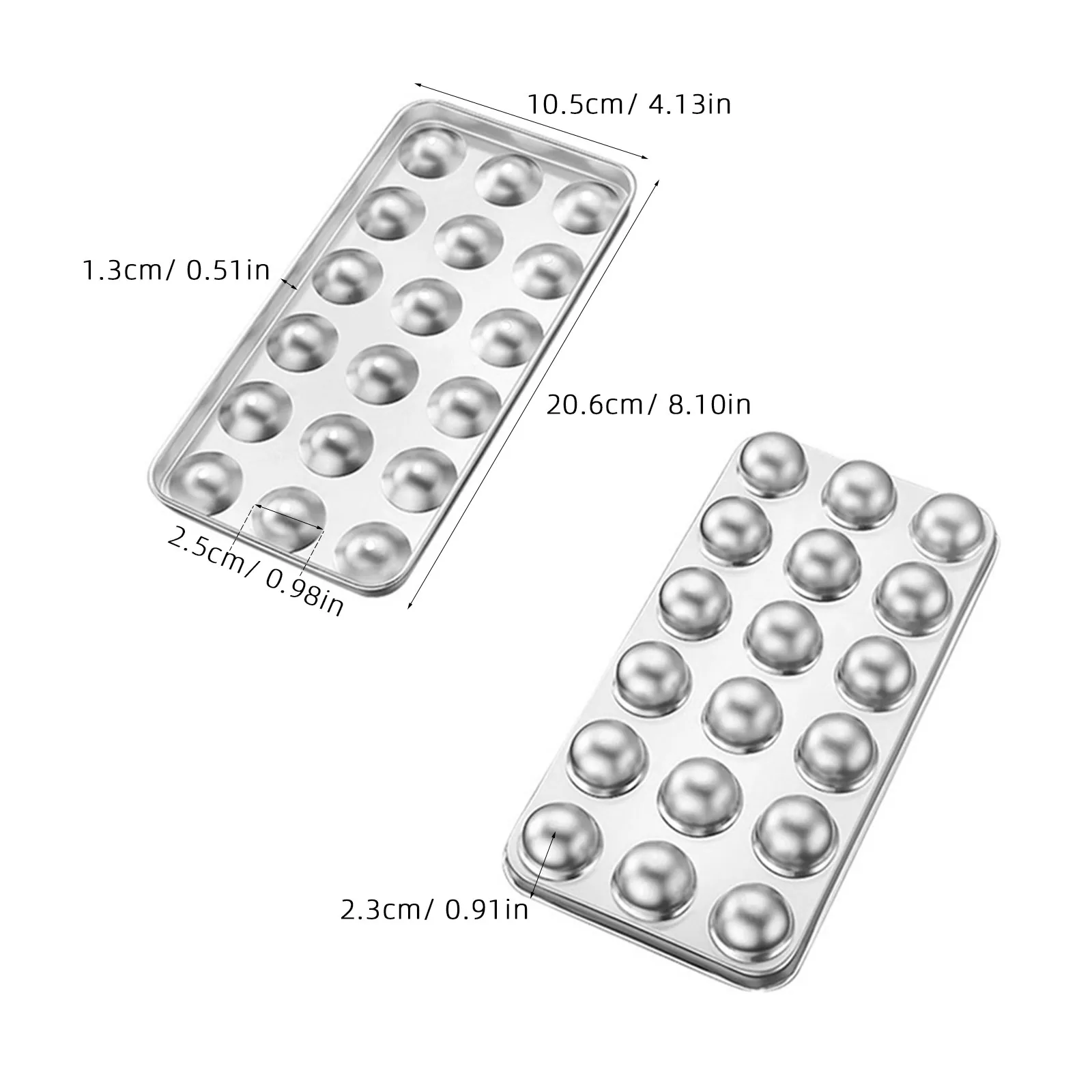 Stainless Steel Round Ice Cube Mold Tray for DIY Drinks Soda Wine Chocolate Pudding Candy Balls Shaped Ice Making Tray