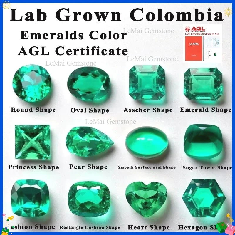 

Lab Grown Colombia Emerald Loose Gemstone For Jewelry Making