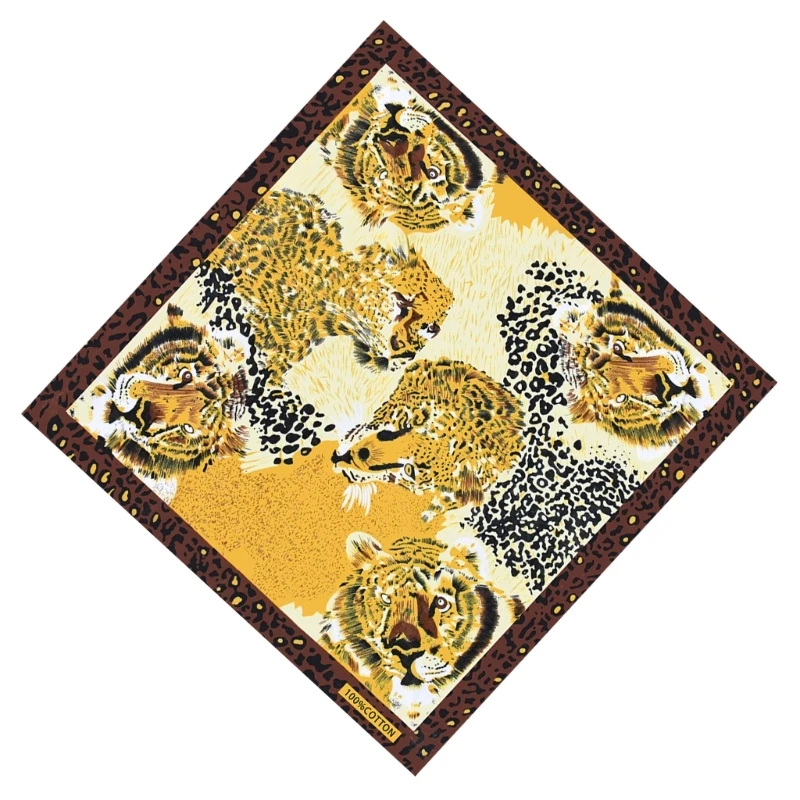 Y1UB 21'' Penutup Kepala Rapper Syal Kepala Bandana Rambut Turban Halus Binatang