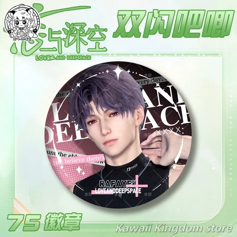 Любовь и глубокий космос Rafayel Zayne Xavier Sylus Caleb пуговица булавка милая аниме жесть брошь значок для аксессуаров для рюкзака 75 мм