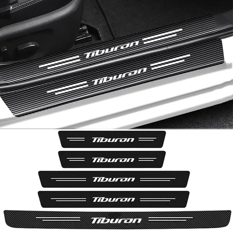 Car Stickers Door Threshold Anti Scratch Protective Film For Hyundai Tiburon Decoration Rear Trunk Decals Bumper Guard Pedal