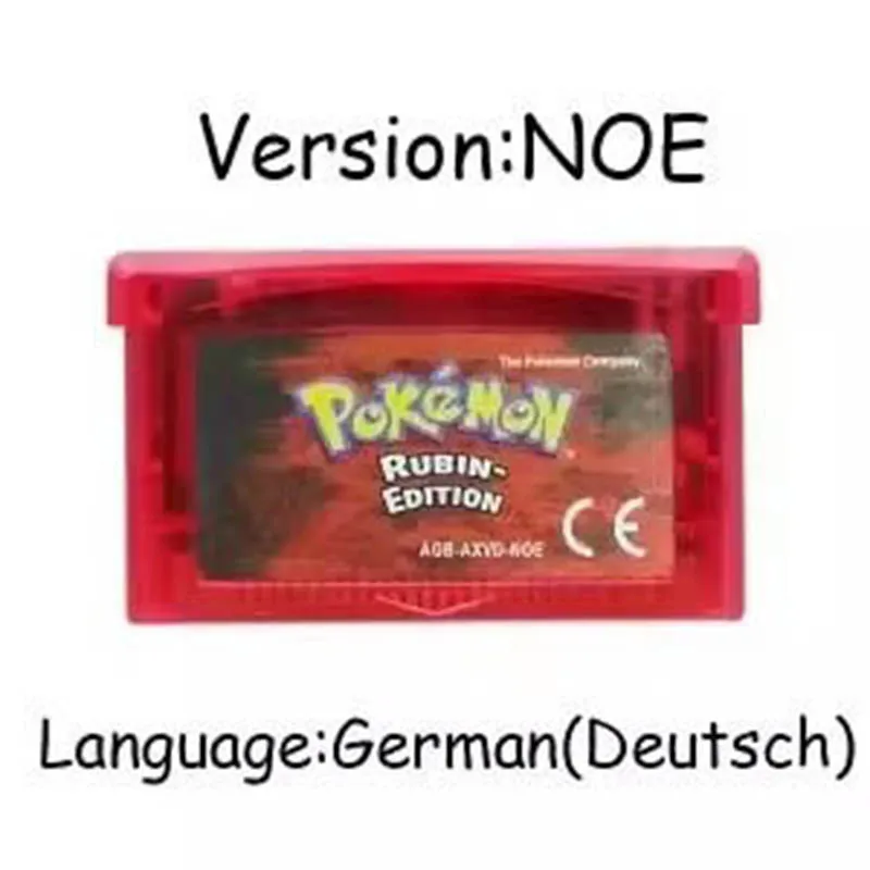 Pokemon GBA-serie 32-bit videogamecartridge Consolekaart Pokemon Emerald FireRed LeafGreen Ruby Sapphire Meertalig