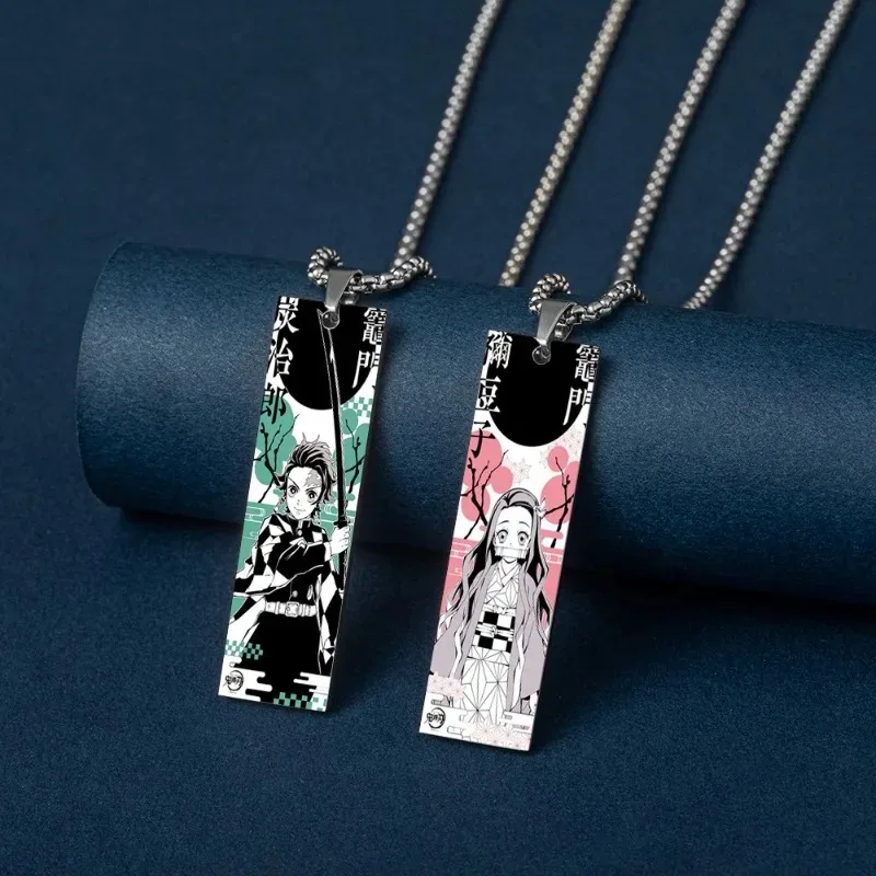 

Demon Slayer Anime Titanium Steel Keychain Kimetsu No Yaiba Cute Kanroji Tokitou Pendant Car Key Ring Cartoon Jewelry Gifts Toys