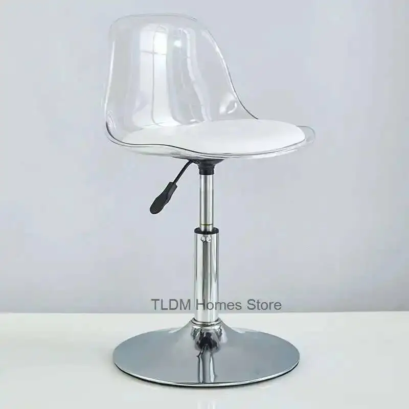 Nordic Modern Bar Chairs Coffee Acrylic Luxury Swivel Bar Stool Minimalist Short Sillas Para Comedor Restaurant Furniture