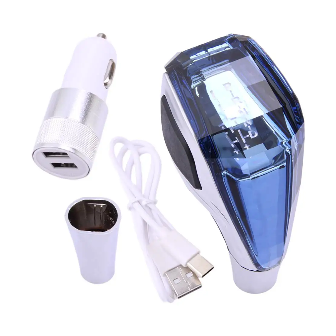 Automatic Car Crystal Handle With Touch Motion Activated LED Gear Shift Knob Head Universal