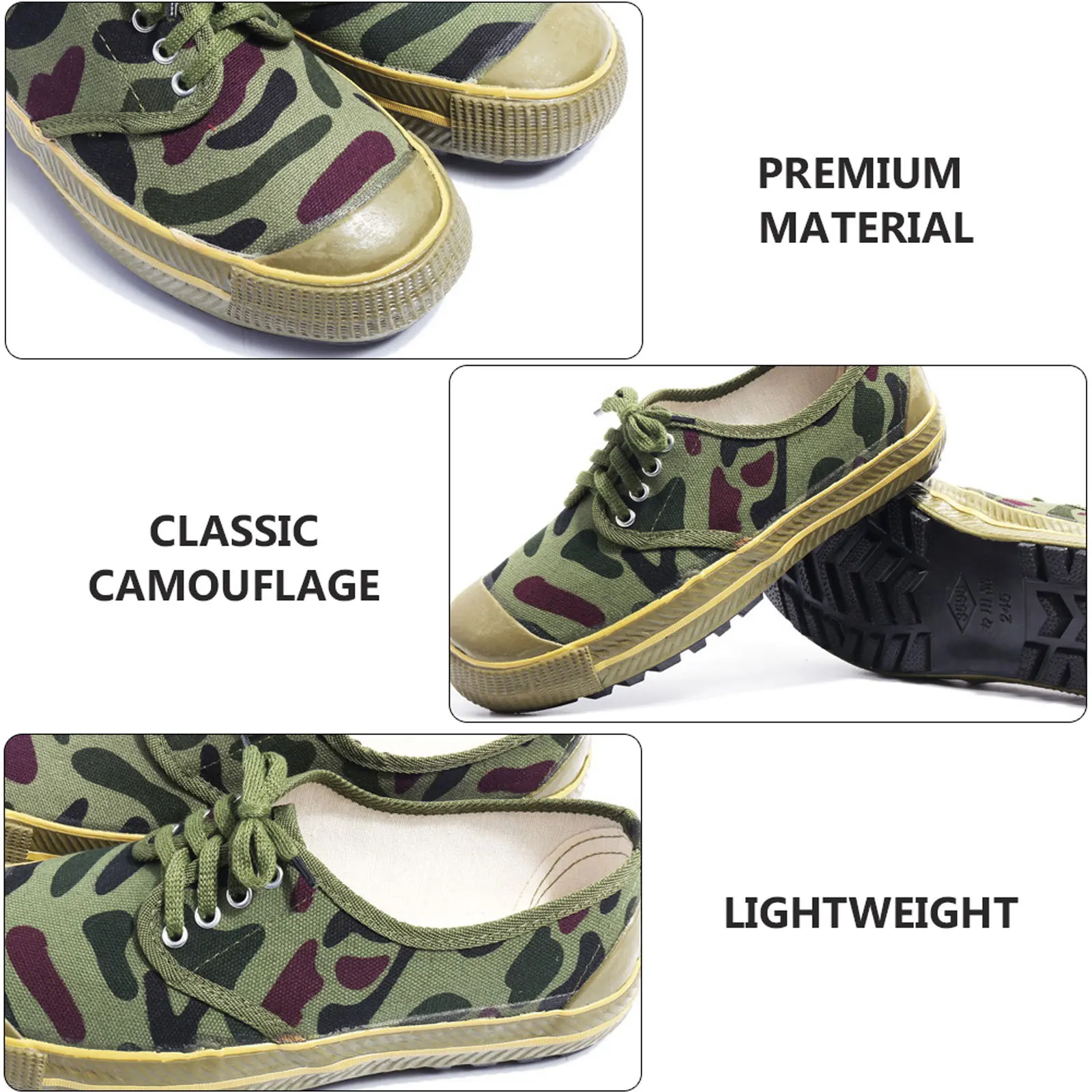 

1Pair Running Shoes for Men Camouflage Lightweight Flat Sole Trainers Premium Material Non-Slip Wear-Resistant for Sports Casual