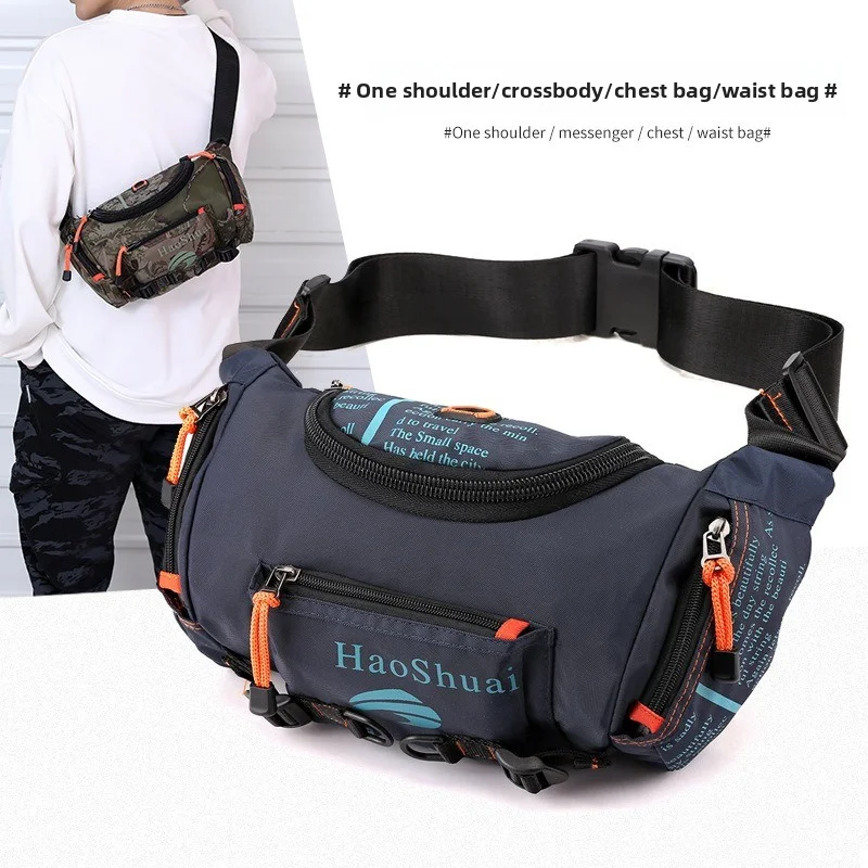 

Men's multi-functional outdoor waist bag, sports bag, water-resistant chest bag, cycling and hiking large capacity waist bag