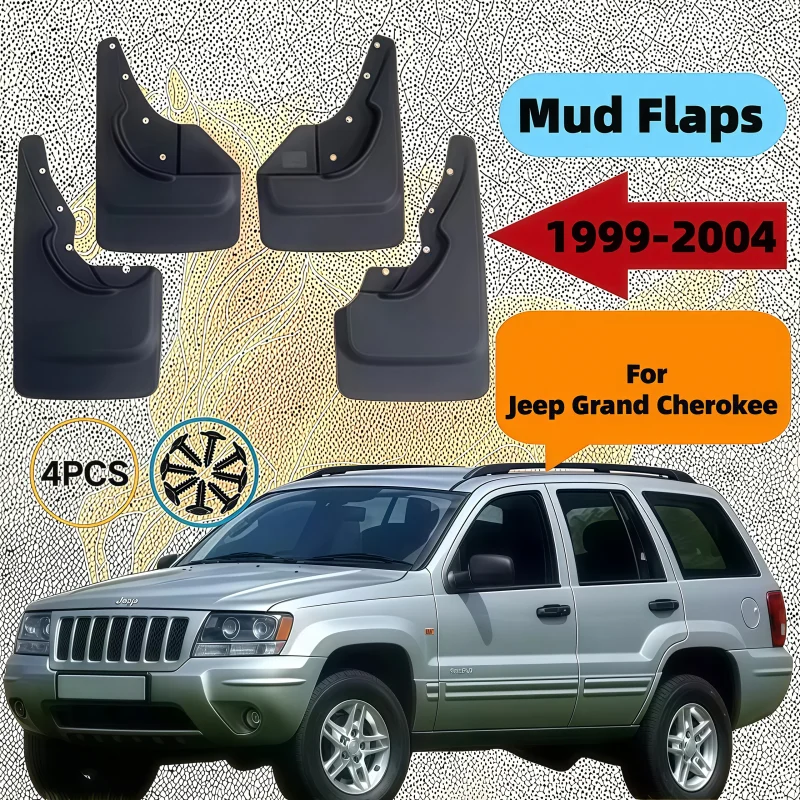 4PCS ABS Mud Flaps Special For Jeep Grand Cherokee 1999-2004 Front Rear Anti-splash Wheel Fender Car Accessories