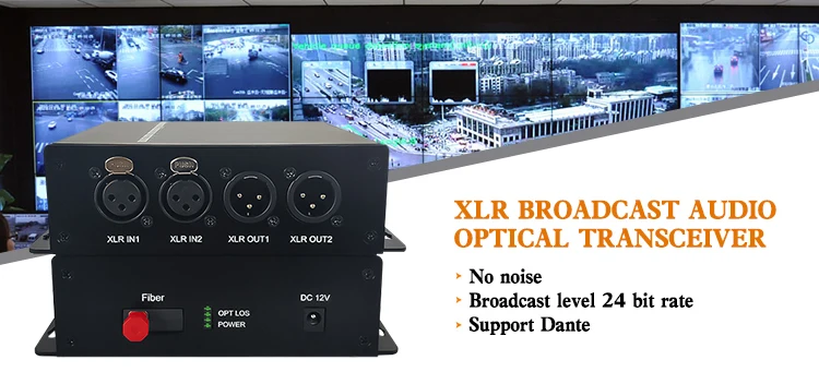 ETV XLR audio to fiber optic transmitter and receiver XLR fiber extender 20km