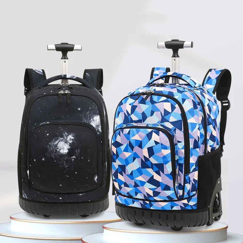 어린이 학교 롤링 배낭 바퀴 배낭, 소년 청소년 어린이 학교 학생 배낭 여행 트롤리 가방, 바퀴 6 개