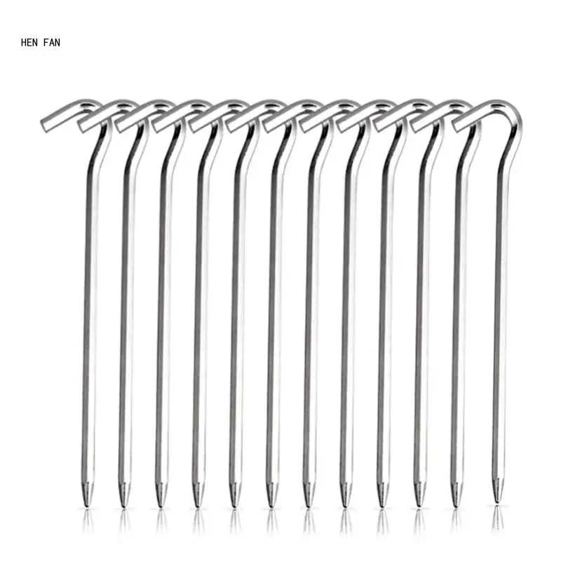 12 Pcs Camping Tent Stakes Durable Ground Pegs for Outdoor Canopies Tents M89D