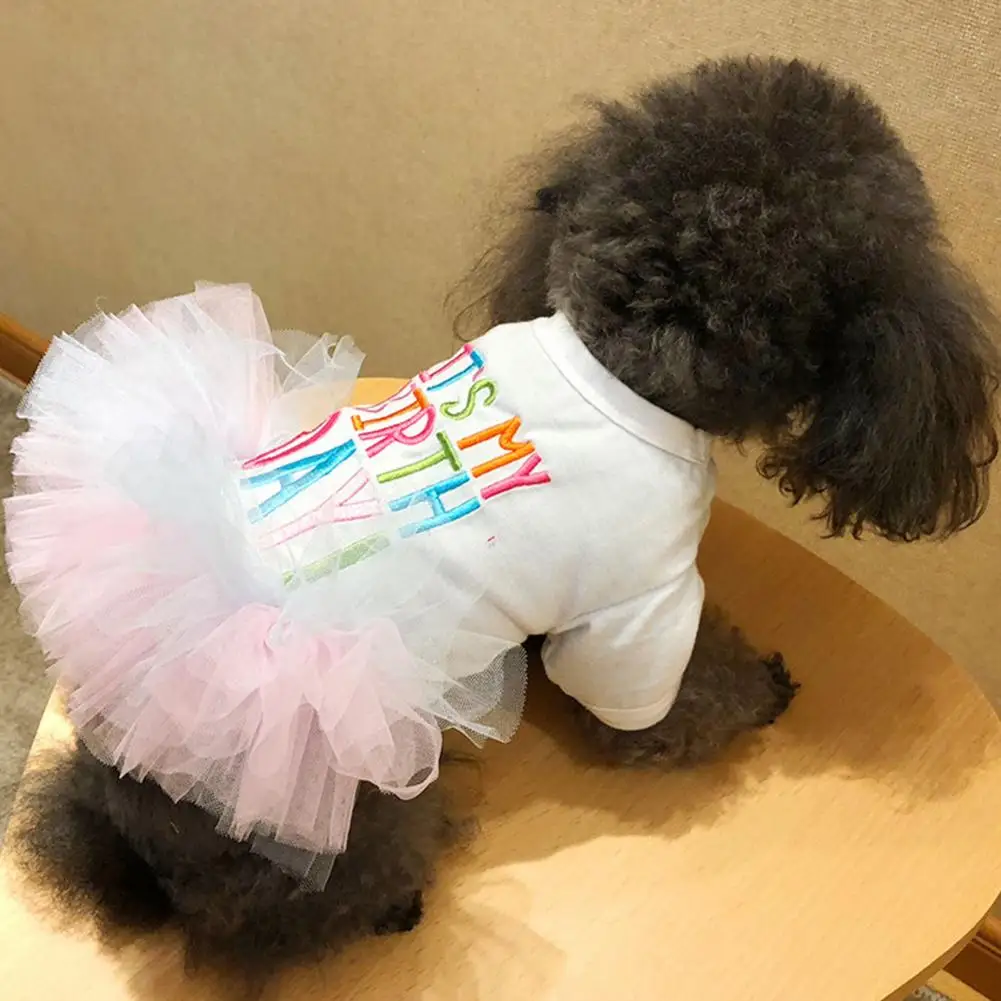 Beautiful Pet Tulle Dress Fine Workmanship Eye-catching Soft Texture Dog Princess Dress Pet Clothes